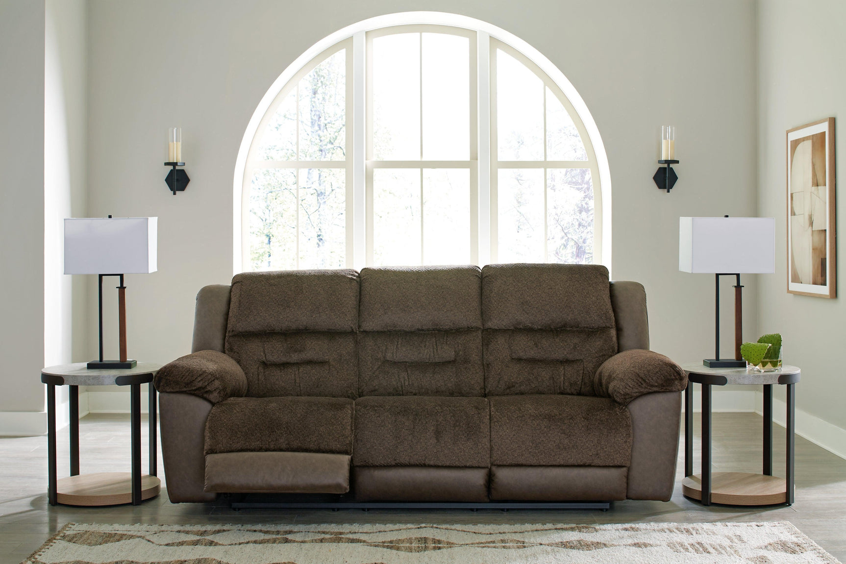 Dorman Chocolate Microfiber Reclining Sofa