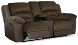 Dorman Chocolate Microfiber Reclining Loveseat with Console