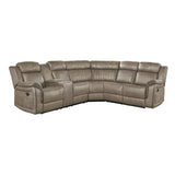 Centeroak Sandy Brown 3-Piece Reclining Sectional with Left Console