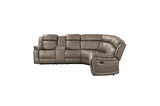 Centeroak Brown Gray Faux Leather Reclining Sectional