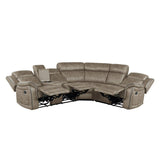 Centeroak Sandy Brown 3-Piece Reclining Sectional with Left Console