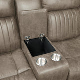 Centeroak Sandy Brown 3-Piece Reclining Sectional with Left Console