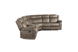 Centeroak Brown Gray Faux Leather Reclining Sectional