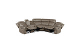 Centeroak Brown Gray Faux Leather Reclining Sectional