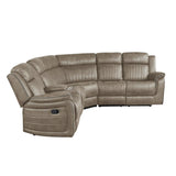 Centeroak Sandy Brown 3-Piece Reclining Sectional with Left Console