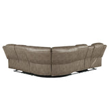 Centeroak Sandy Brown 3-Piece Reclining Sectional with Left Console