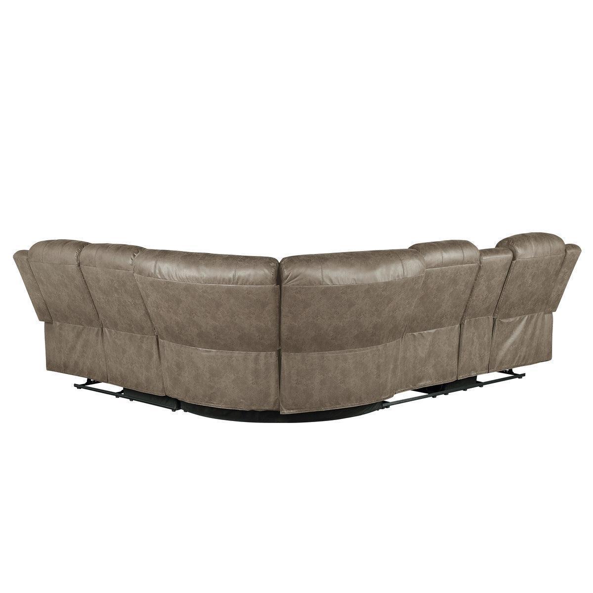 Centeroak Sandy Brown 3-Piece Reclining Sectional with Left Console