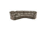 Centeroak Brown Gray Faux Leather Reclining Sectional