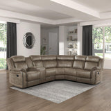 Centeroak Sandy Brown 3-Piece Reclining Sectional with Left Console