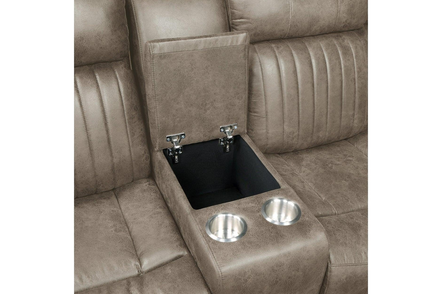 Centeroak Brown Gray Faux Leather Reclining Sectional
