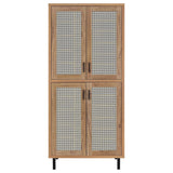 Teller 80-inch 4-door Tall Shoe Storage Cabinet Natural Oak