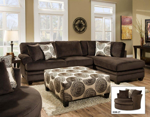 Selena Chocolate 124" Sectional