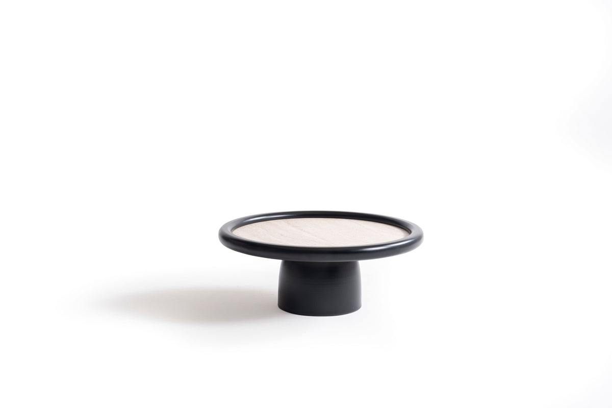 Romena Black Travertine 3-Piece Coffee Table Set