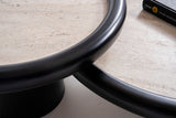 Romena Black Travertine 3-Piece Coffee Table Set