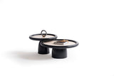 Romena Black Travertine 3-Piece Coffee Table Set