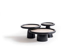 Romena Black Travertine 3-Piece Coffee Table Set