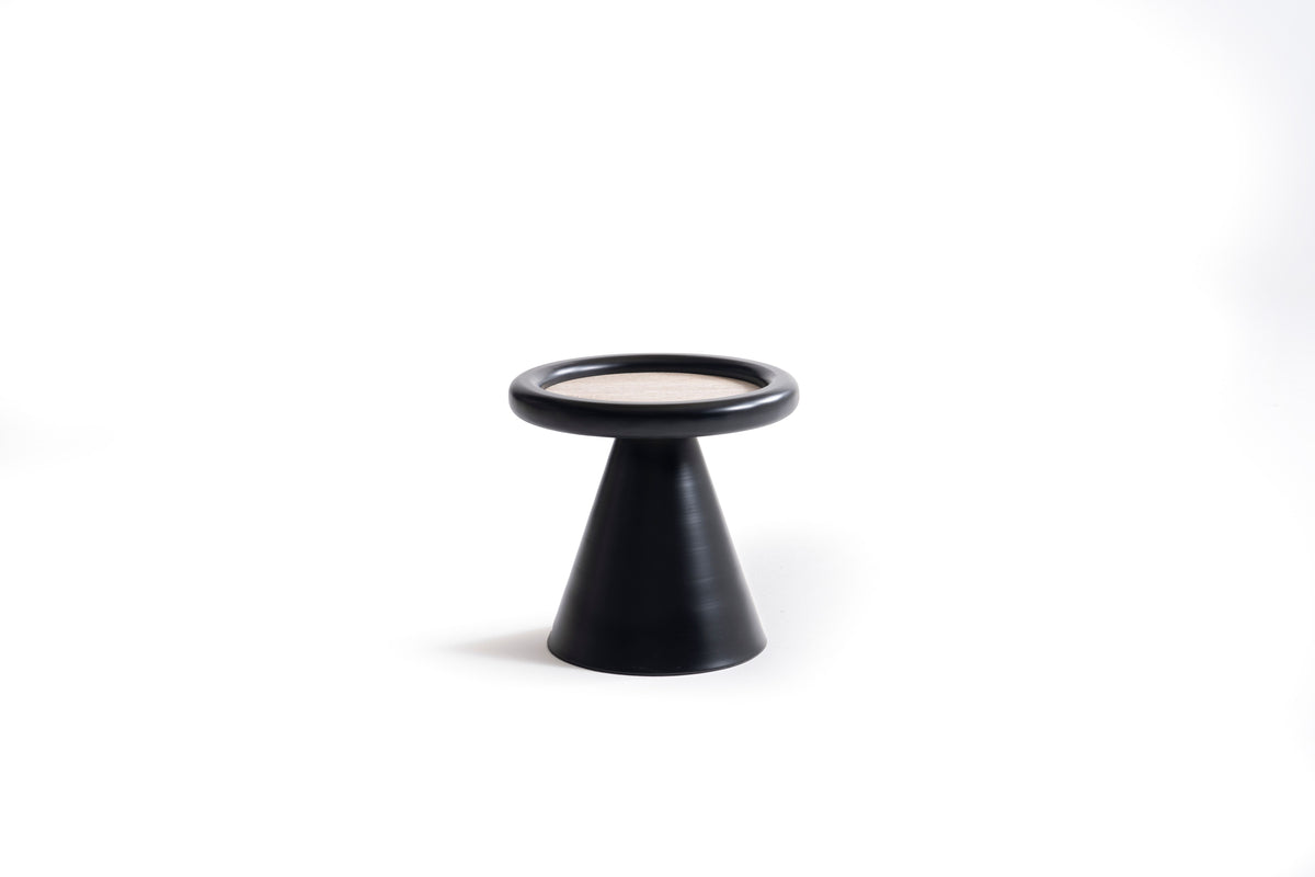 Romena Black Travertine 3-Piece Coffee Table Set