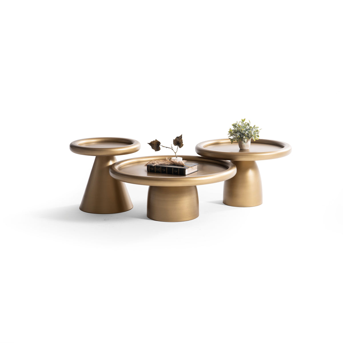 Romena Gold 3-Piece Coffee Table Set