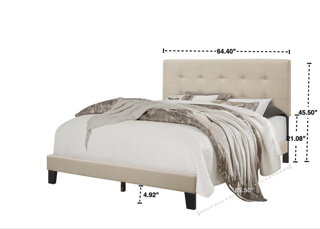 Nini Fog Upholstered Platform Full Bed