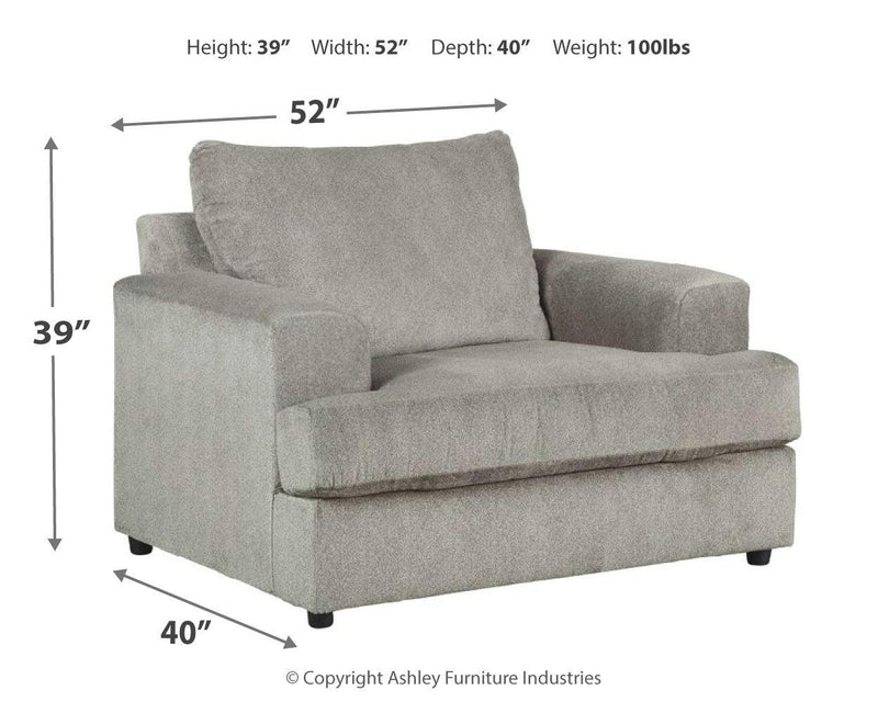 Soletren Ash Velvet Oversized Chair - Ella Furniture