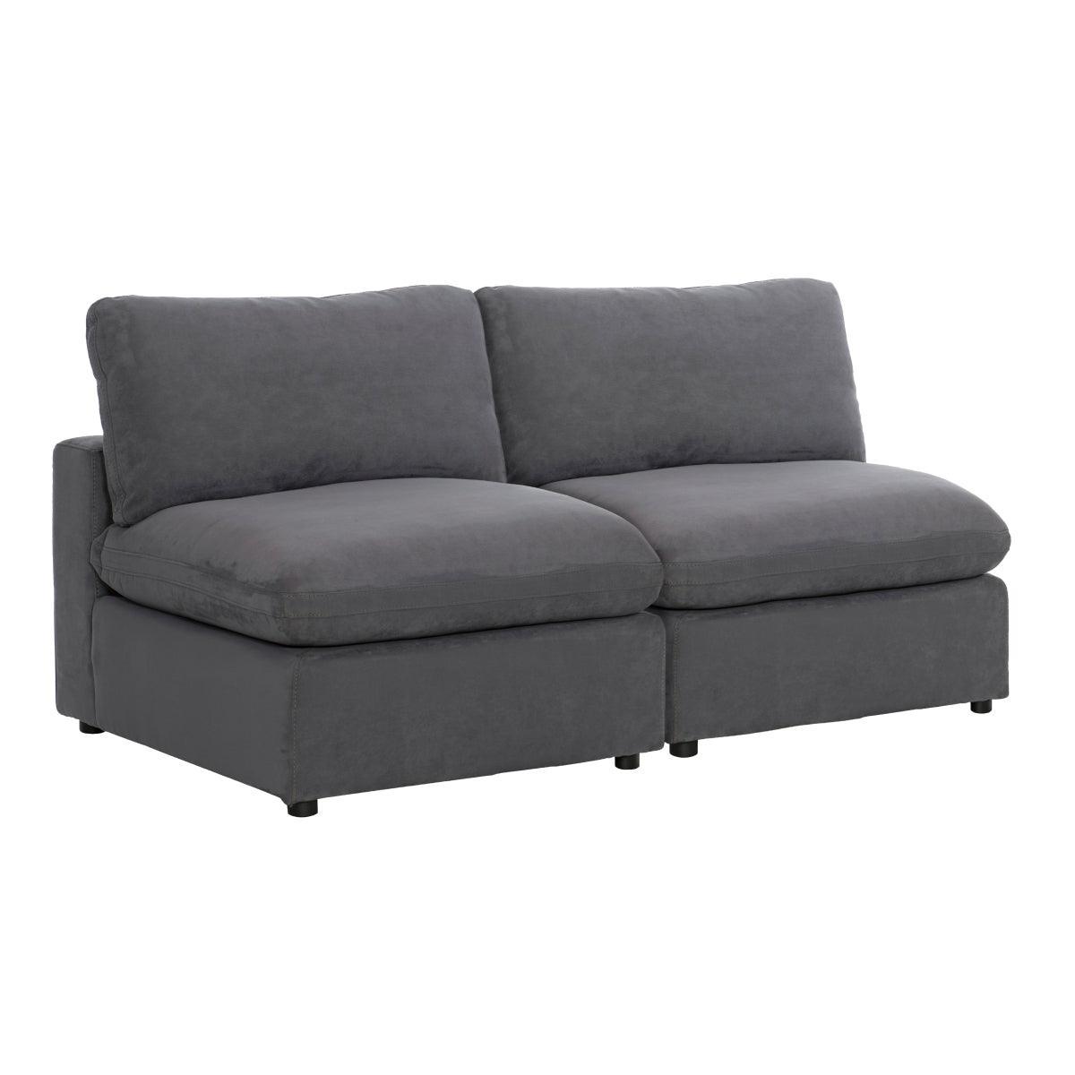 Gray Modern Traditional Transitional Solid Wood Fabric Upholstered Loveseat - Ella Furniture