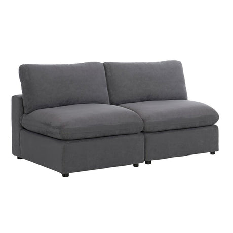 Gray Modern Traditional Transitional Solid Wood Fabric Upholstered Loveseat - Ella Furniture