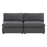 Gray Modern Traditional Transitional Solid Wood Fabric Upholstered Loveseat - Ella Furniture