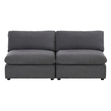 Gray Modern Traditional Transitional Solid Wood Fabric Upholstered Loveseat - Ella Furniture