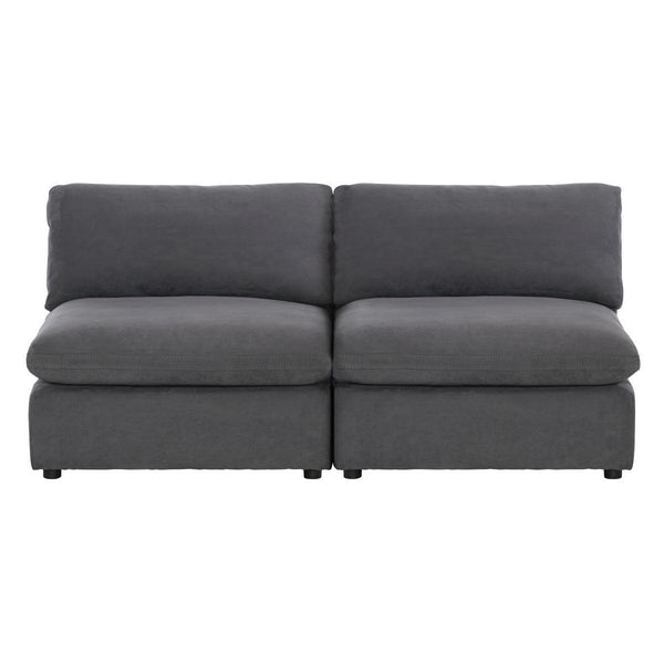 Gray Modern Traditional Transitional Solid Wood Fabric Upholstered Loveseat - Ella Furniture