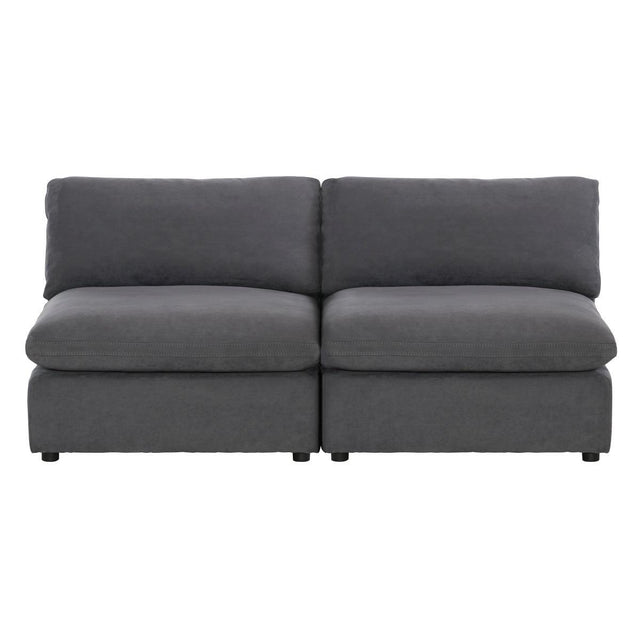 Gray Modern Traditional Transitional Solid Wood Fabric Upholstered Loveseat - Ella Furniture