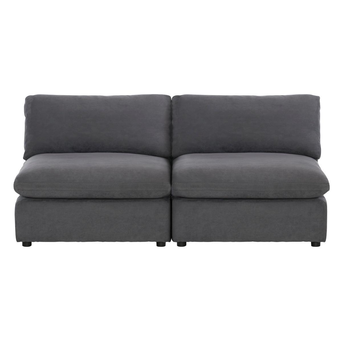 Gray Modern Traditional Transitional Solid Wood Fabric Upholstered Loveseat - Ella Furniture