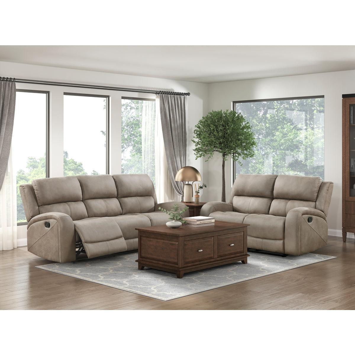 Pagosa Brown Microfiber Reclining Loveseat