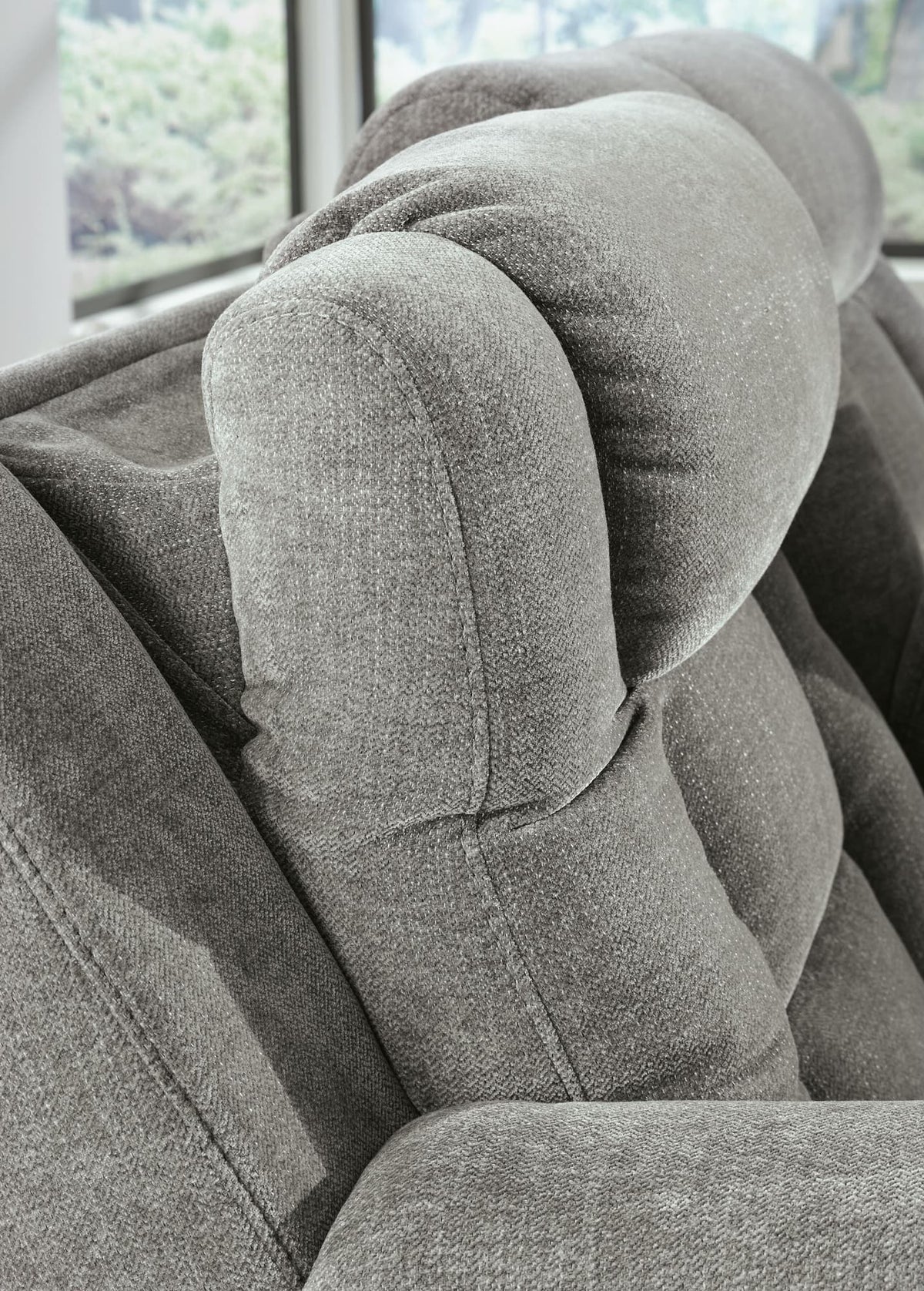 Mixed Motion Shadow Chenille / Faux Leather Power Reclining Loveseat with Console — product image 11