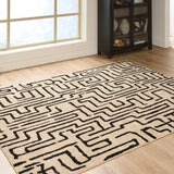 Timworth Black/Beige Washable Large Rug — product view