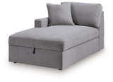 Modmax Granite 5-Piece Double Storage Chaise Sectional with Audio Consoles — angled view