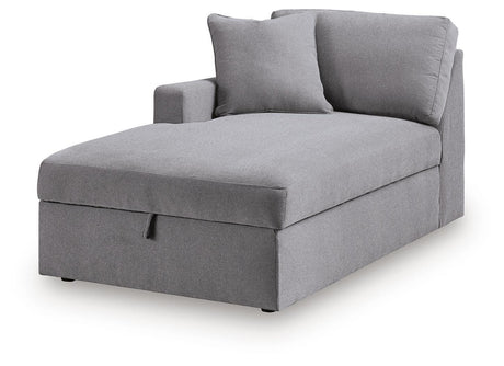 Modmax Granite 5-Piece Double Storage Chaise Sectional with Audio Consoles — angled view
