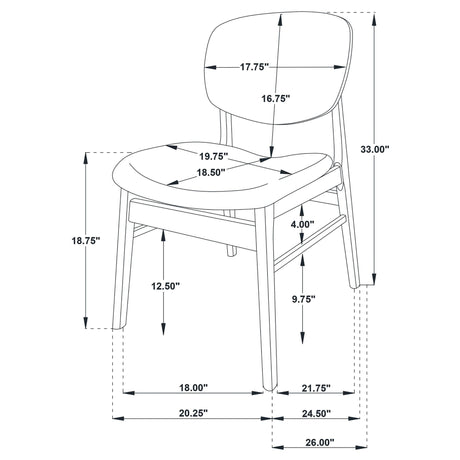 Benford Dark Brown Upholstered Dining Side Chair Set of 2 — product image 13