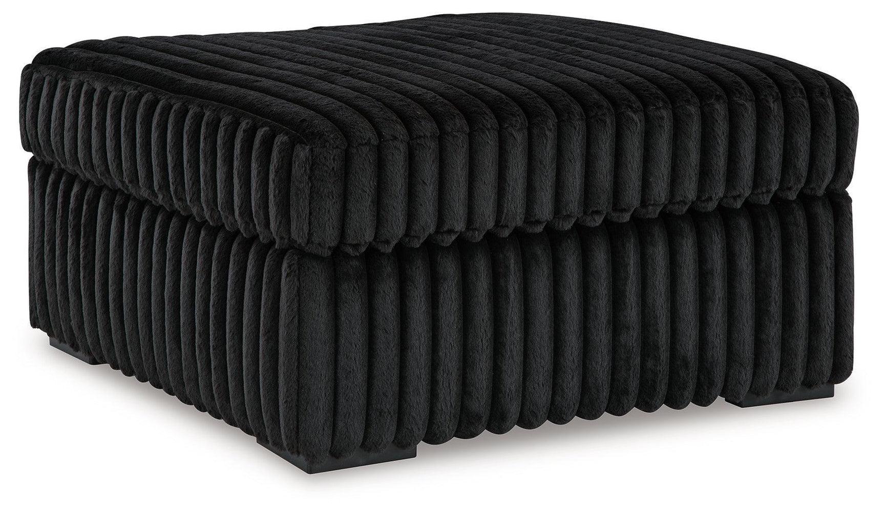 Midnight-Madness Onyx Velvet Oversized Accent Ottoman