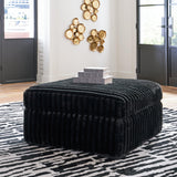 Midnight-Madness Onyx Velvet Oversized Accent Ottoman