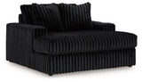 Midnight-Madness Onyx Velvet Oversized Chaise