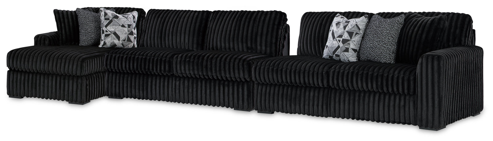 Midnight-Madness Onyx 3-Piece Sectional with Chaise