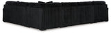 Midnight-Madness Onyx Velvet 4-Piece Sectional with Chaise