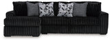 Midnight-Madness Onyx Velvet 2-Piece Sectional Sofa with Chaise