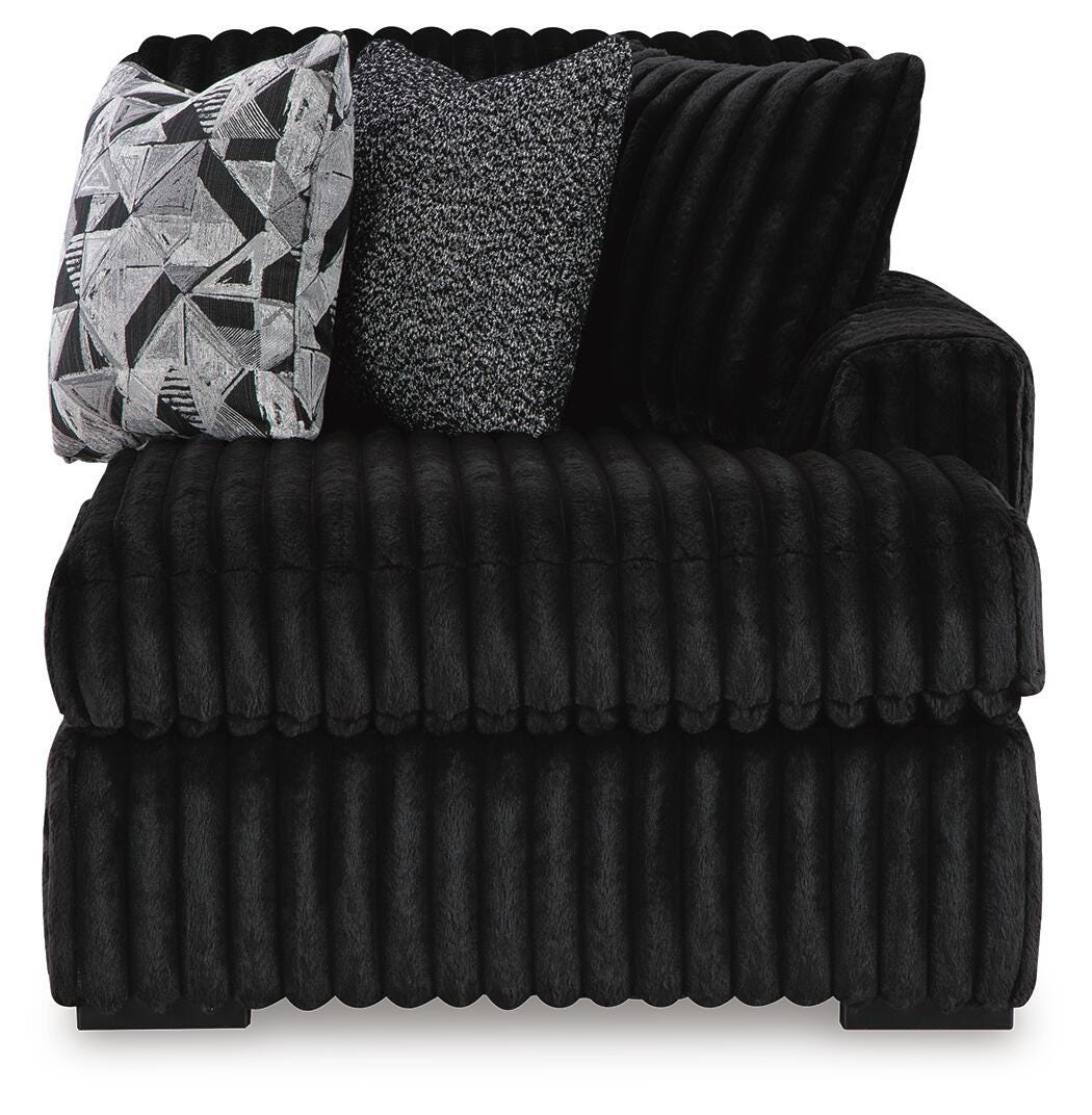 Midnight-Madness Onyx Velvet 3-Piece Sectional with Chaise view 3