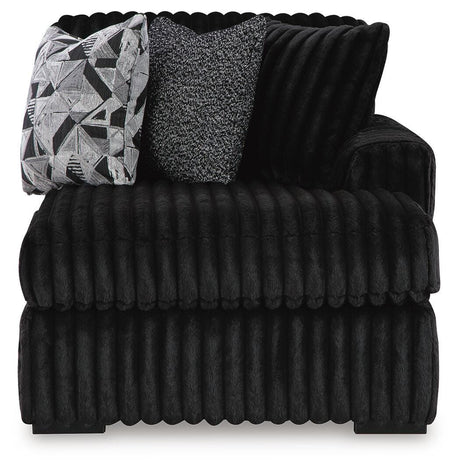 Midnight-Madness Onyx Velvet 3-Piece Sectional with Chaise view 3