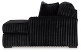 Midnight-Madness Onyx Velvet 3-Piece Sectional with Chaise