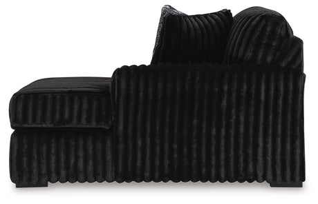 Midnight-Madness Onyx Velvet 3-Piece Sectional with Chaise view 5