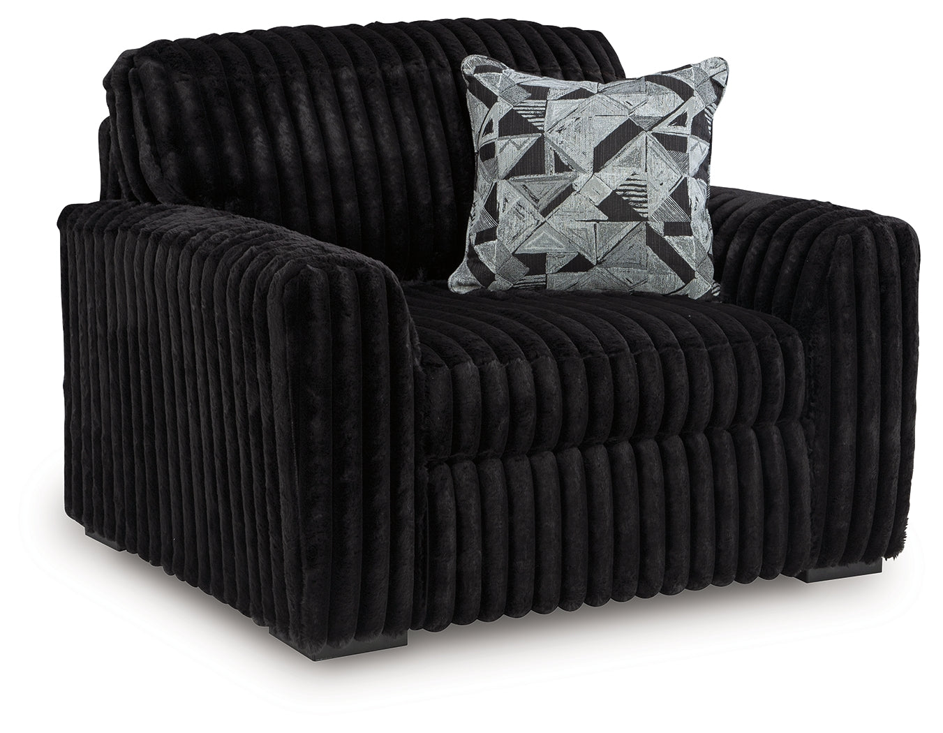 Midnight-Madness Onyx Velvet Oversized Chair