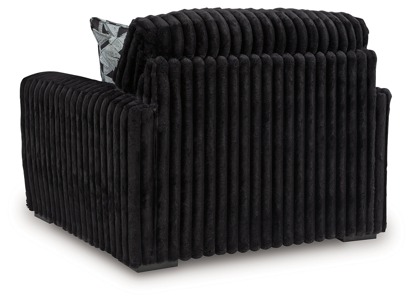 Midnight-Madness Onyx Velvet Oversized Chair