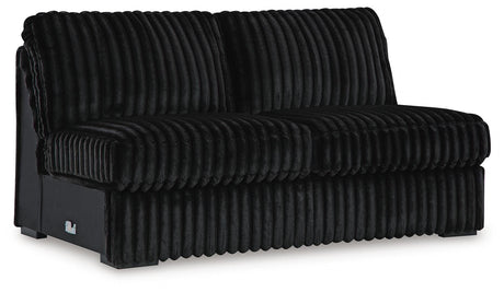 Midnight-Madness Onyx Velvet 3-Piece Sectional with Chaise angled view